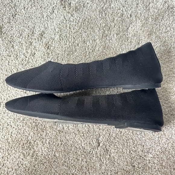 Skechers Cleo Style Knit Ballet Flat Black Almond Toe Slip On Stretch Fit - Picture 6 of 9
